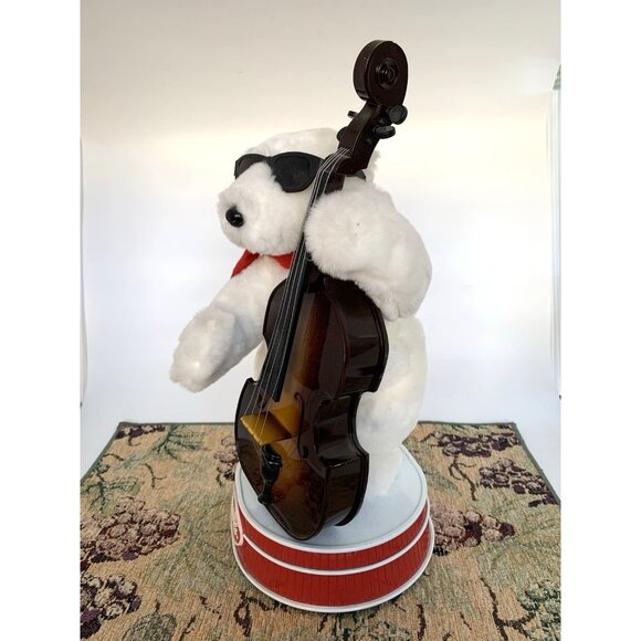 Coca-Cola Musical Polar Bear Jazz Band Bass Player Christmas Decor Music - Picture 4 of 16